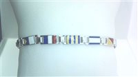 Bracciale Arcadia Uomo Bandiere Nautiche in Argento BR11 BANDIERE N SILVER - BR11 BANDIERE N SILVER